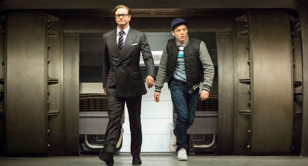 Colin Firth and Taron Egerton in "Kingsman: The Secret Service"