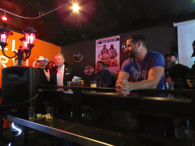 Mayor Ed Murray, left and at bar, Pennsylvania Rep Brian Sims at Diesel. Photo: Doug McLaughlin