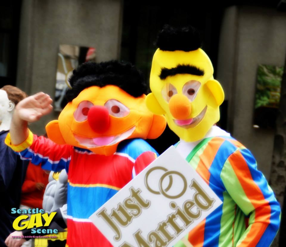 Now that gay puppets can wed in ALL 50 states, it's a great day to be gay in Seattle. Happy Pride !