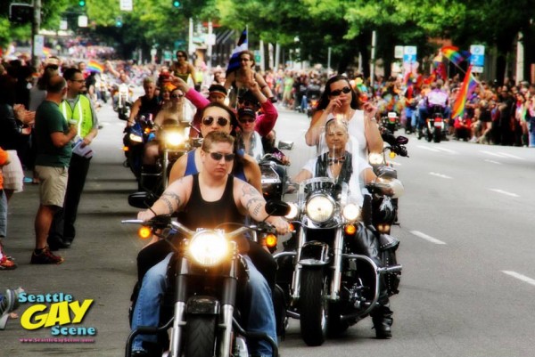 Dykes on Bikes, Seattle Pride Parade 2014. Photo: Urban Forcus Studioes for SGS