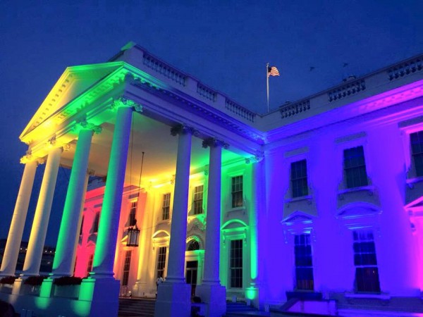 The White House bathed in rainbow colored lighting for LGBTQ Pride and Marriage Equality.