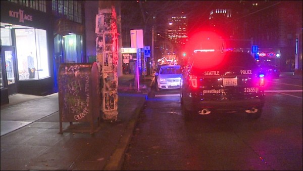 Seattle Police respond to an apparent overdose at Capitol Hill's Club Z bath house late Tuesday night, February 2, 2016. Photo: KOMO