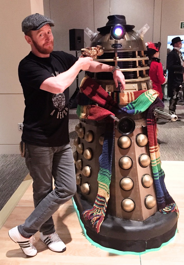 Tony Curran and Dalek. Photo: Korra Q