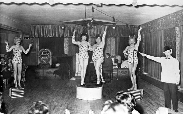 A finale of a show at Seattle's The Garden of Allah drag cabaret venue mid 20th century.