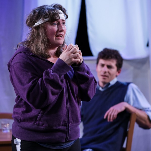Carol Louise Thompson and Conner Neddersen in Strawberry Theatre Workshop's "Rhinoceros" onstage through October 8, 2016. Photo: John Ulman