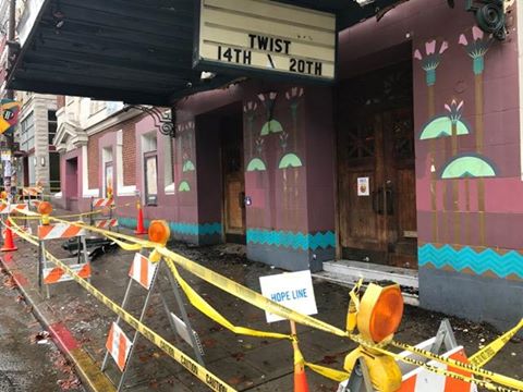 Damage from a truck accident at SIFF's Egyptian Cinema in Seattle's Capitol Hill neighborhood has caused changes to TWIST: Seattle Queer Film Festival's screening schedule. Photo: SIFF