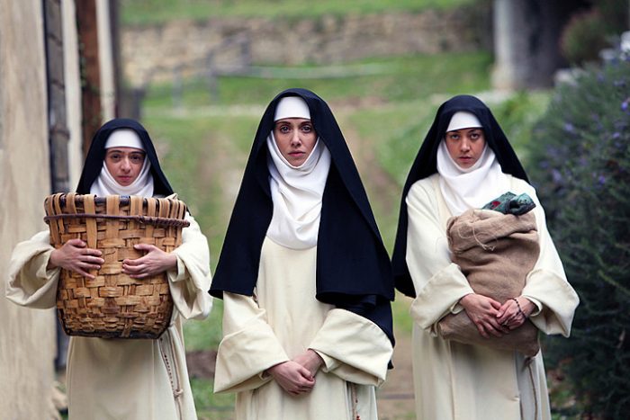 Kate Micucci, Alison Brie and Aubrey Plaza are foul mouthed horny 14th century Italian nuns in the film comedy, THE LITTLE HOURS now playing at SIFF at The Uptown