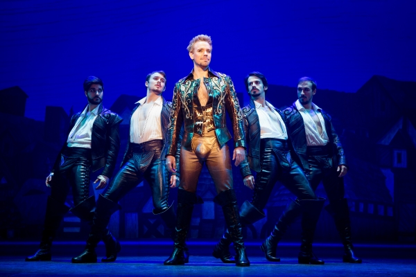 "Rent" alum Adam Pascal is still lookin' good as Will Shakespeare...here he is, center with some of the male ensemble of the Something Rotten! National Tour - Photo Credit Jeremy Daniel