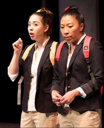 Maile Wong and Corinne Magin are the conniving "L" and "M" at the heart of Jiehae Park's dark thriller Peerless now onstage at Seattle's ArtWest Playhouse