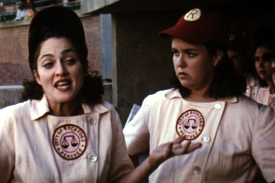 Madonna and Rosie O'Donnell in "A League of Their Own"