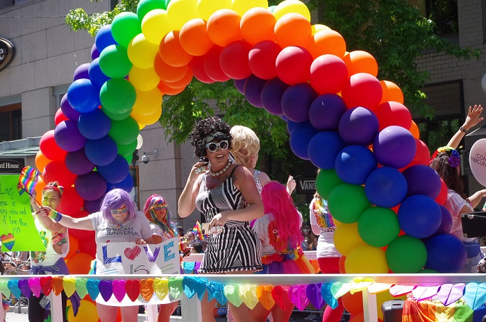 Isabella Extynn on the Comcast float in the 2018 Seattle Pride Parade. Photo: Ziggy in Seattle