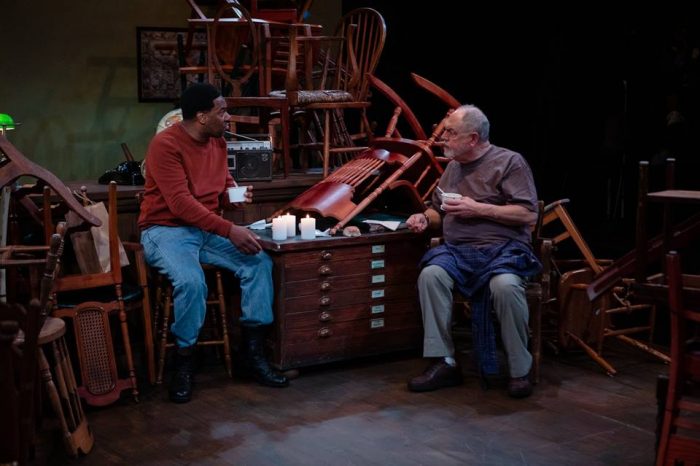 Reginald André Jackson and Michael Winters in Steven Dietz's LONELY PLANET at West of Lenin, Oct 26 to Nov 17, 2018. Photo: John Ulman