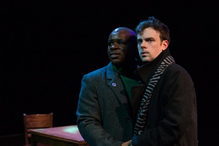 Belize (left) (played by Ton Williams) and Prior (Kenyon Meleney) in Angels in America: Part II (Perestroika). Photo by Tim Johnston. 